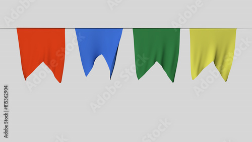 Bandeirolas de festa junina. Color party flags.  Bandeirolas de festa de São João photo