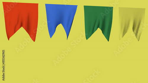 Bandeirolas de festa junina. Color party flags.  Bandeirolas de festa de São João photo