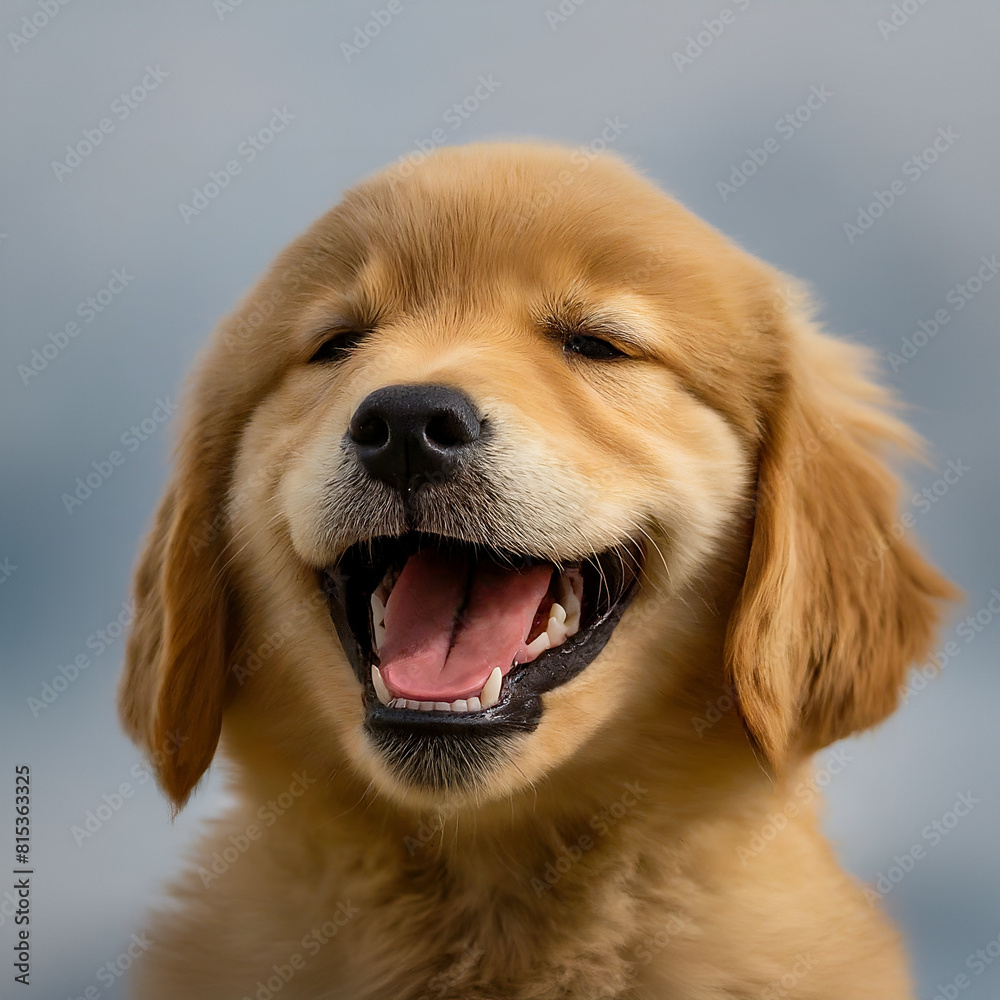Golden Charm: Captured Laughter of a Retriever Pup Golden Charm: Captured Laughter of a Retriever Pup