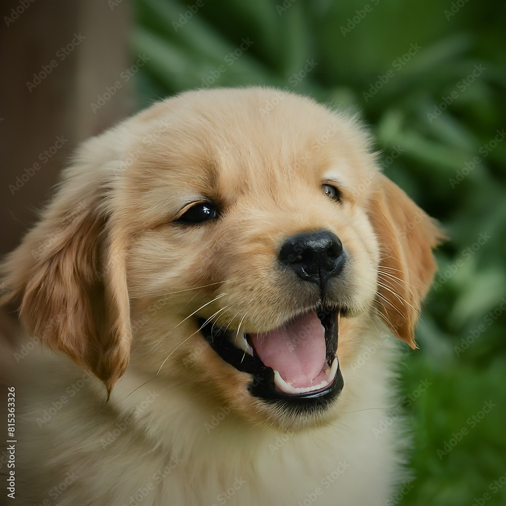 Golden Charm: Captured Laughter of a Retriever Pup Golden Charm: Captured Laughter of a Retriever Pup