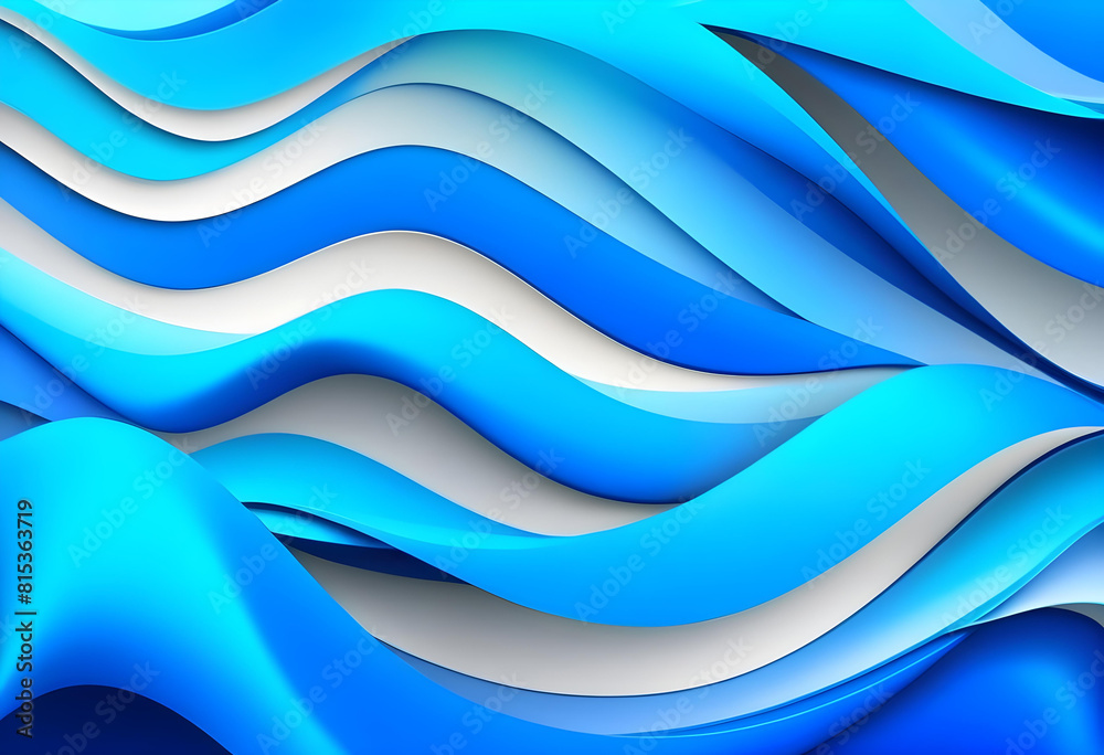 An abstract design with blue and white waves An abstract design with blue and white waves
