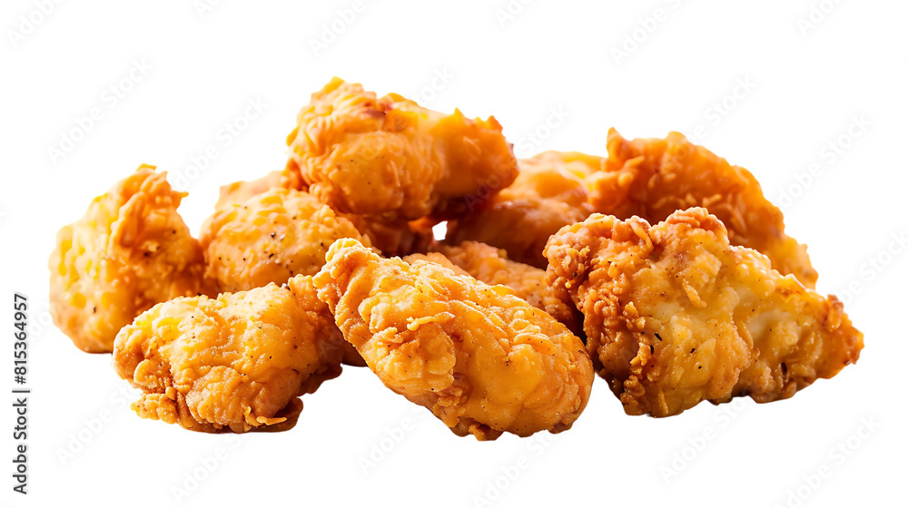Yummy fried chicken nuggets isolated on transparent background Yummy fried chicken nuggets isolated on transparent background