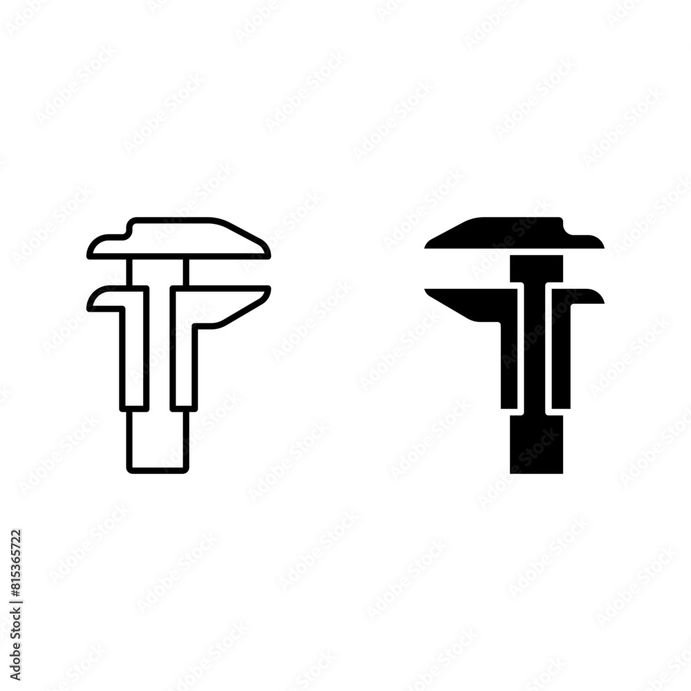Vernier caliper icon. sign for mobile concept and web design color editable Vernier caliper icon. sign for mobile concept and web design color editable