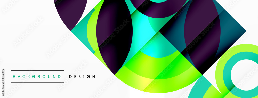 A vibrant geometric design featuring circles and squares in electric blue and magenta colors on a white background A vibrant geometric design featuring circles and squares in electric blue and magenta colors on a white background