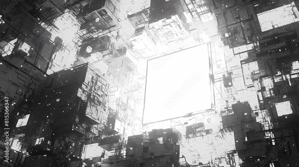 Fototapeta premium Digital technology cyberpunk glowing geometric abstract poster background