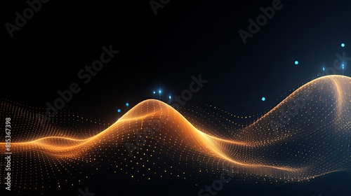 abstract wave background with glow particle of dots and lines