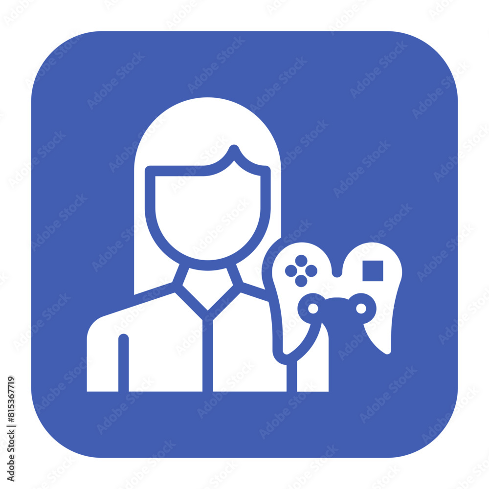 Gamer Female icon vector image. Can be used for Game Development.
