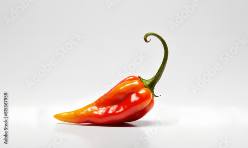 bhut jolokia ghost pepper isolated on white background. fresh Carolina Reaper. Red Hot Chili Pepper On White Background