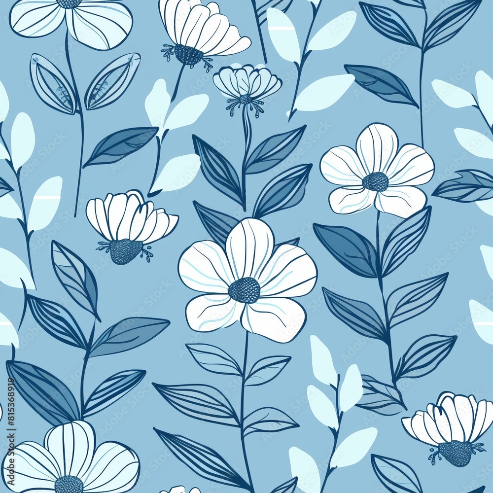 Seamless Sky Blue Spring Vibes Pattern Seamless Sky Blue Spring Vibes Pattern