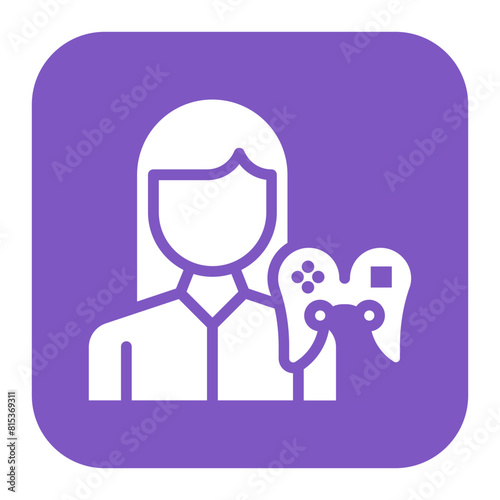 Female Player icon vector image. Can be used for Battle Royale.