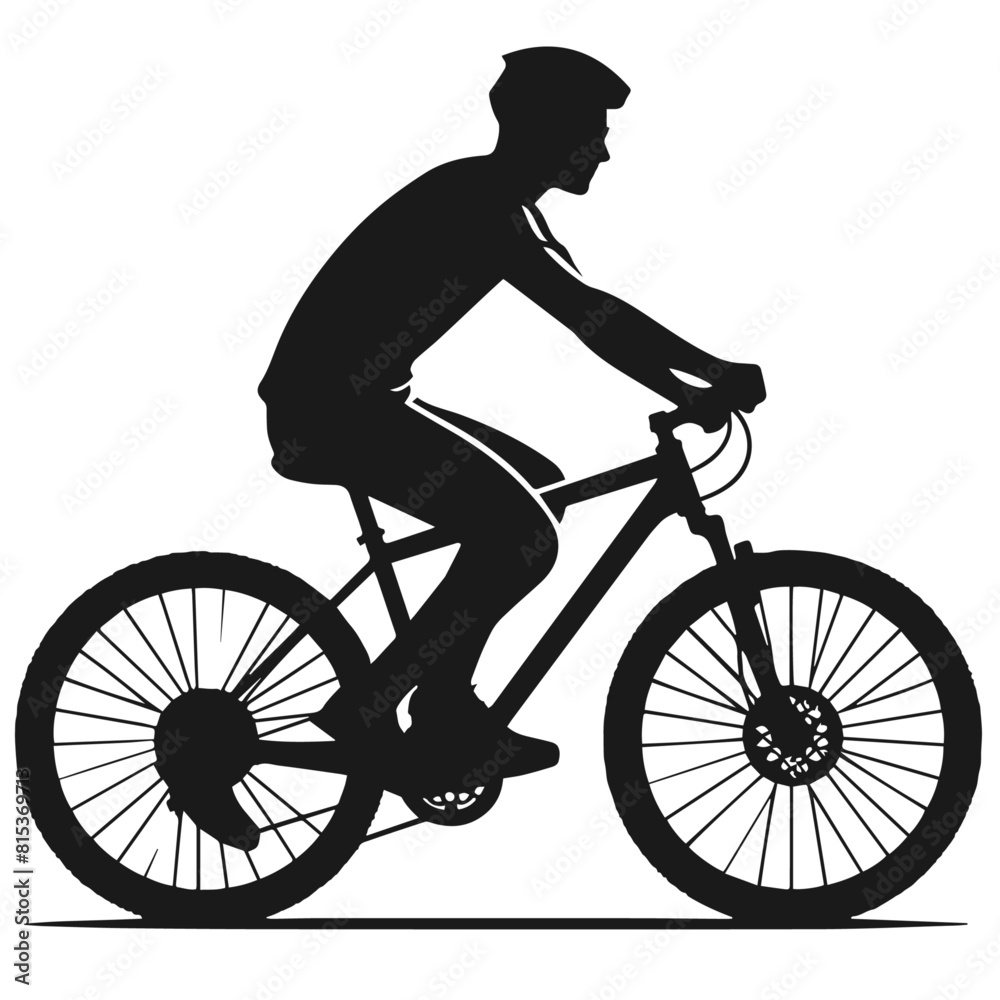 Obraz premium Cycling vector silhouette isolated on white background