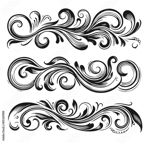 Your Beautiful abstract frame set vector silhouette isolated on white background