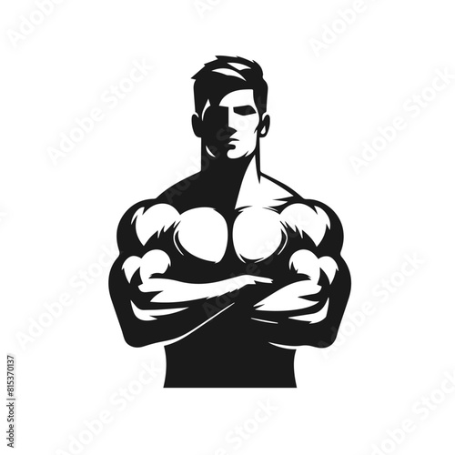 Beautiful Bodybuilder vector silhouette isolated on white background