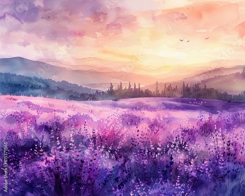 An artistic watercolor rendition of a flower garden  bursting with colorful blooms and delicate background elements Generative AI