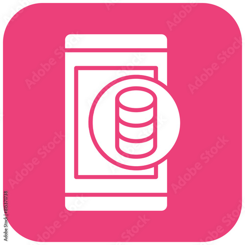 Mobile Database icon vector image. Can be used for Web Hosting.