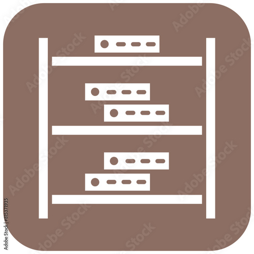 Server Rack icon vector image. Can be used for Web Hosting.