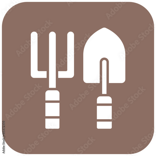 Fork And Trowel icon vector image. Can be used for Gardening.