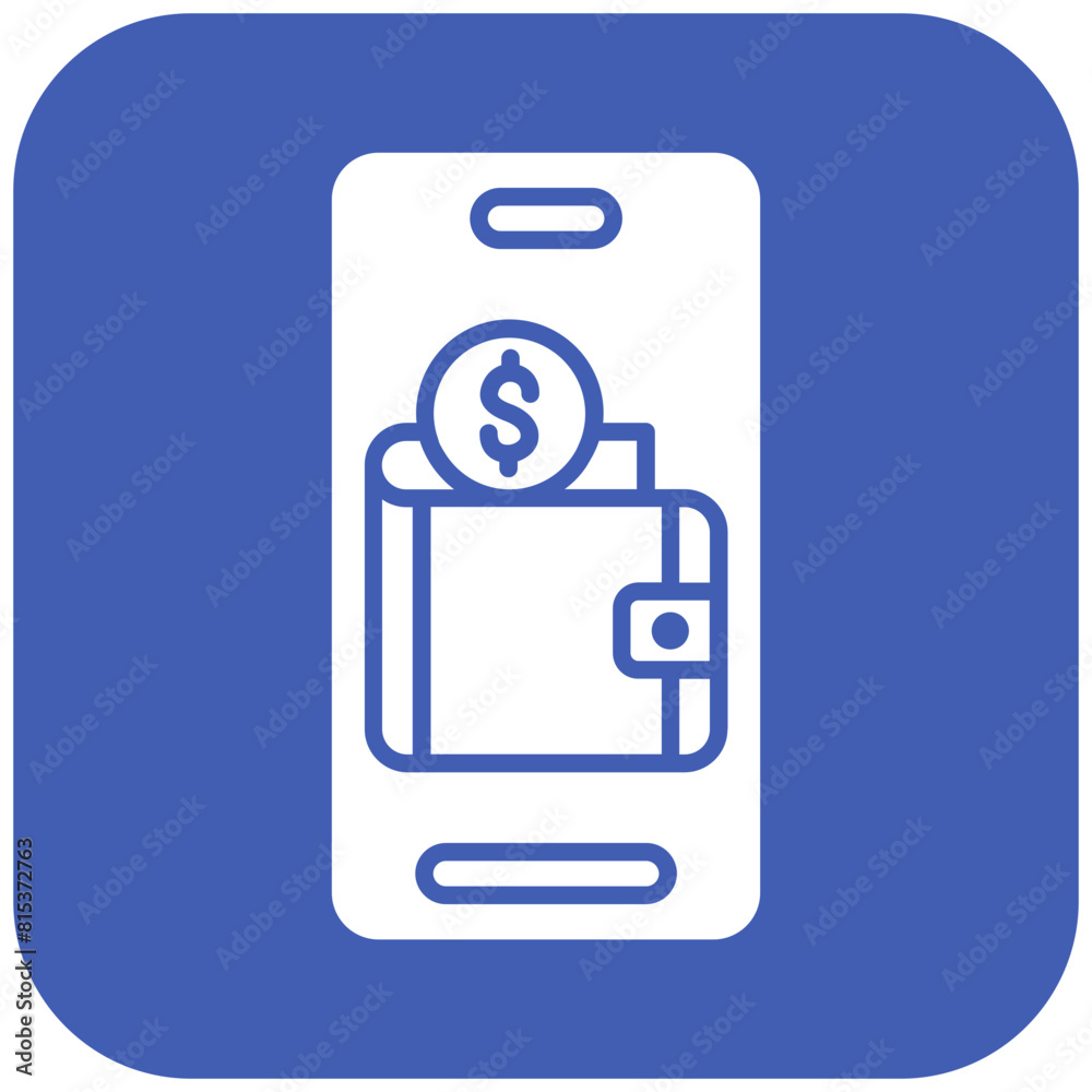 Mobile Wallet icon vector image. Can be used for Online Money Services. Mobile Wallet icon vector image. Can be used for Online Money Services.