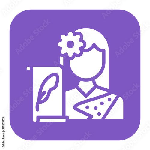Historian Woman icon vector image. Can be used for Museum.