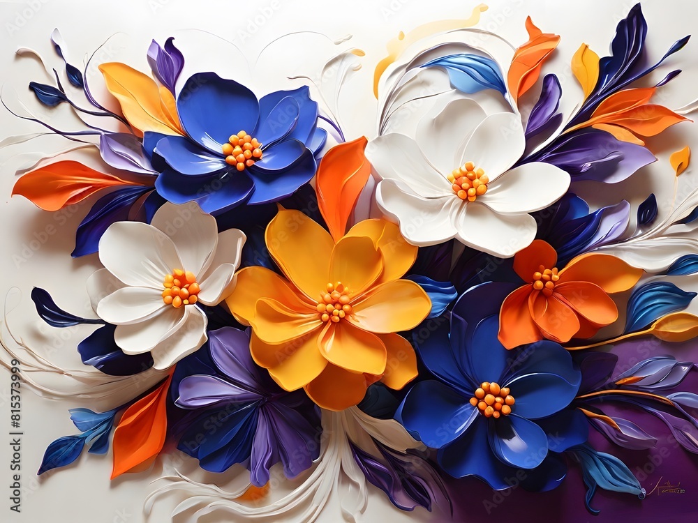 Fototapeta premium floral flowers on a white background 