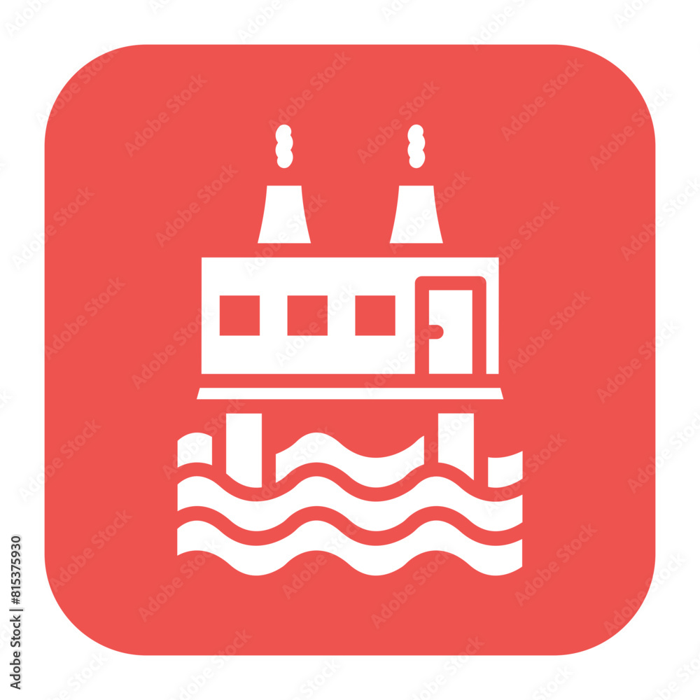 Offshore Platform icon vector image. Can be used for Industry.