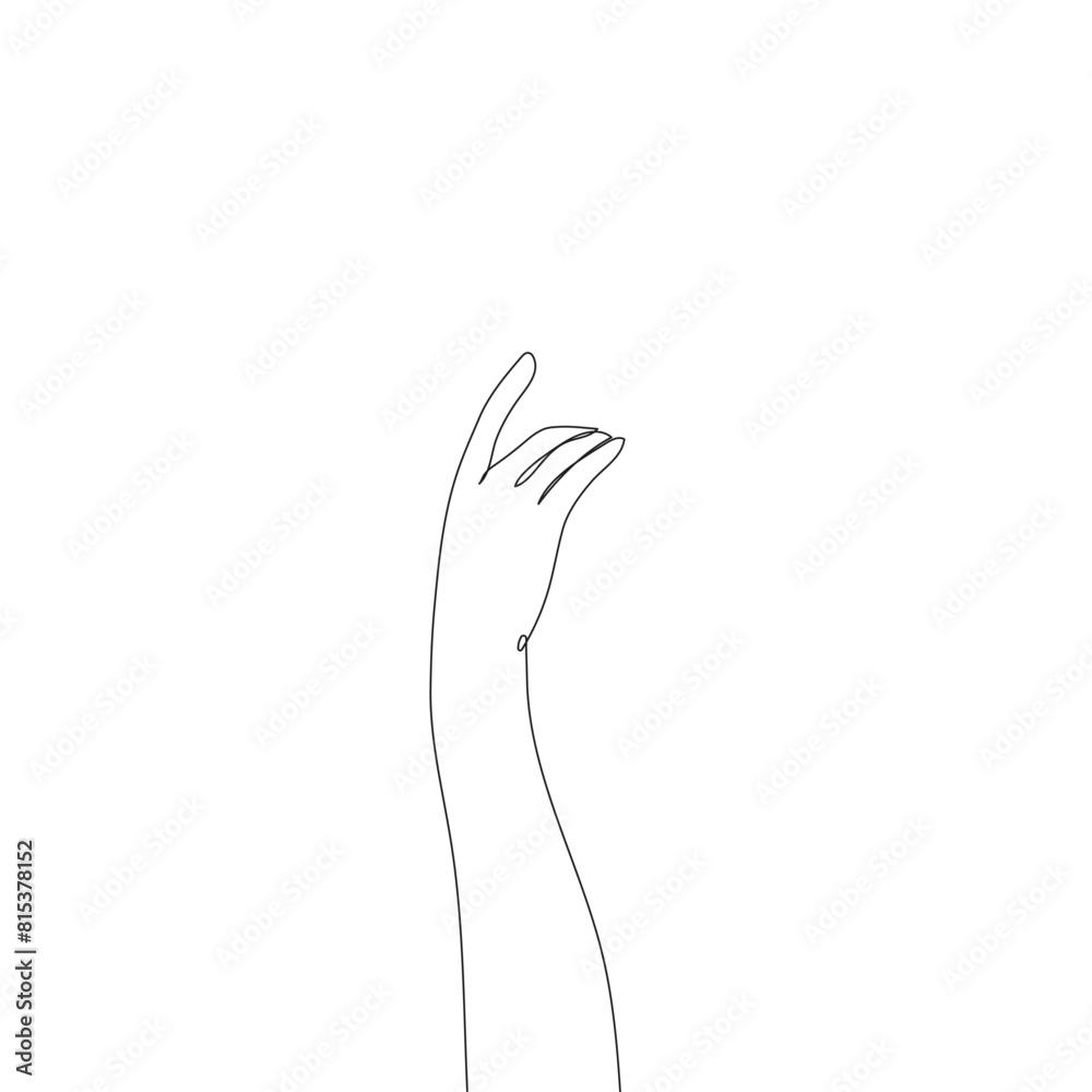hands one line drawing on white isolated background hands one line drawing on white isolated background