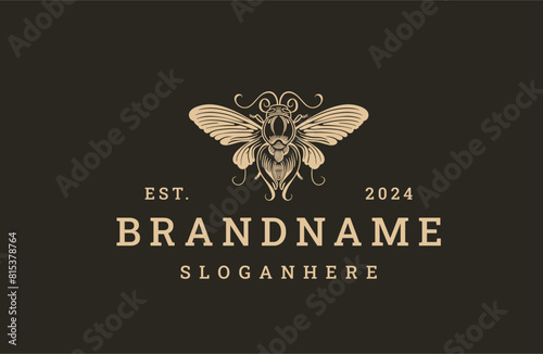 Bee logo icon design template vector illustration