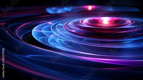 Digital technology blue and purple rotating disk poster PPT background