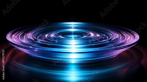 Digital technology blue and purple rotating disk poster PPT background