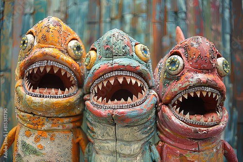 Street Sharks Featuring Blinged-Out Grillz: Hip-Hop Style Claymation Art photo