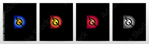 Lighting Matchstick Letter Initial Logo Design D