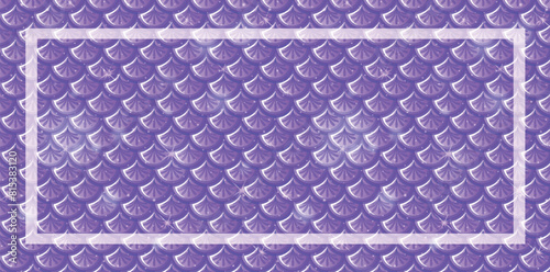Seamless purple scales with decorative border