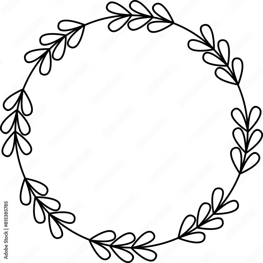 Circle Floral Frame Element Circle Floral Frame Element