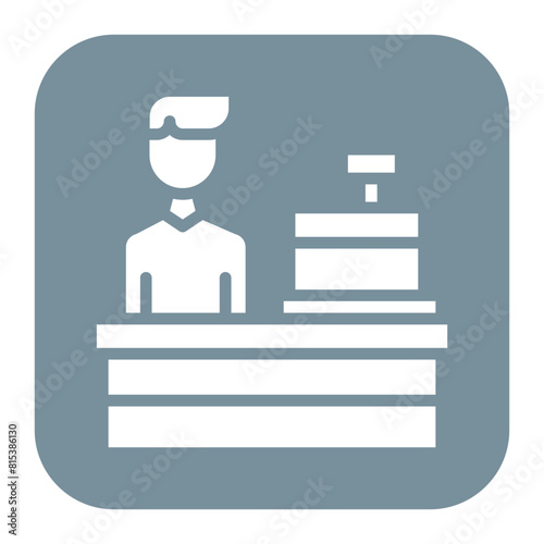 Shopkeeper icon vector image. Can be used for Supermarket.