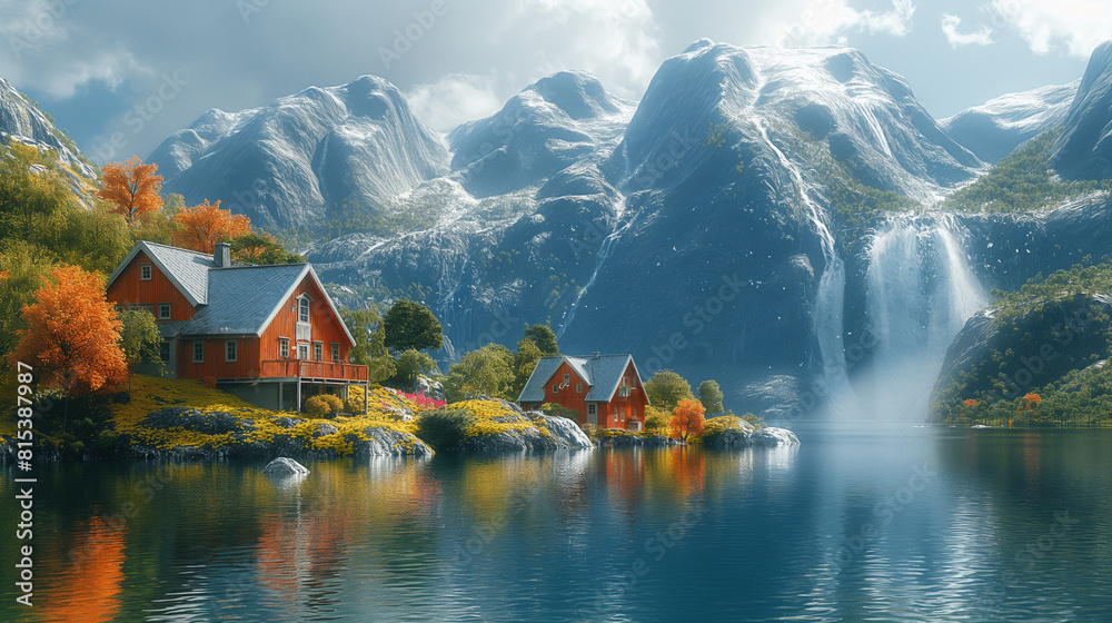 Fototapeta premium house in the mountains