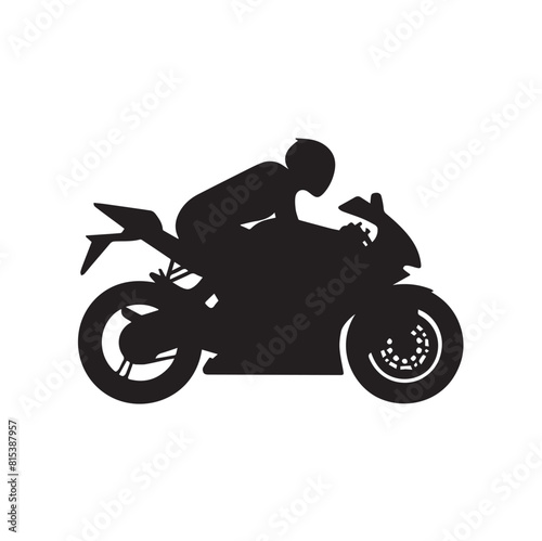 silhouette of motorcycle on white background