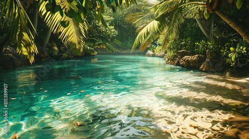 Clear Waters and Vibrant Nature  A Tropical Beach Paradise