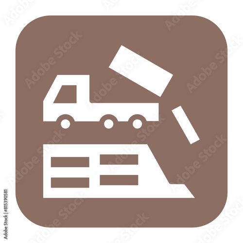 Dumping icon vector image. Can be used for Mettalurgy.