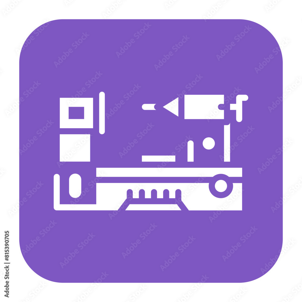 Lathe Machine icon vector image. Can be used for Mettalurgy.