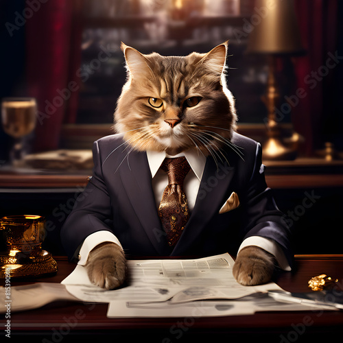 Luxurious Leadership: The Feline Mogul photo