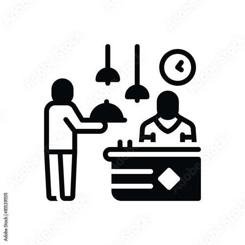 Black solid icon for serve 