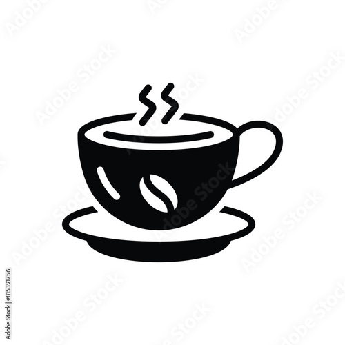 Black solid icon for coffee