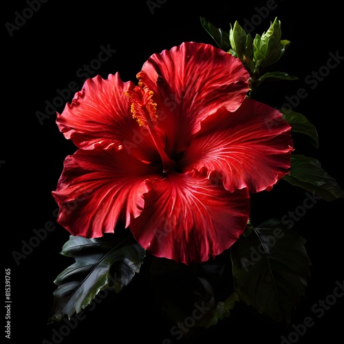 hibiscus flower on a black background