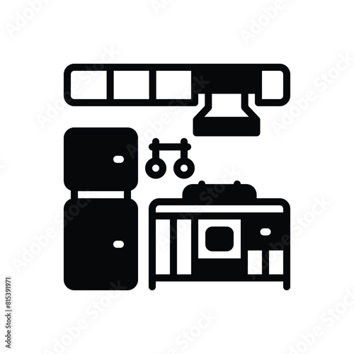 Black solid icon for kitchen