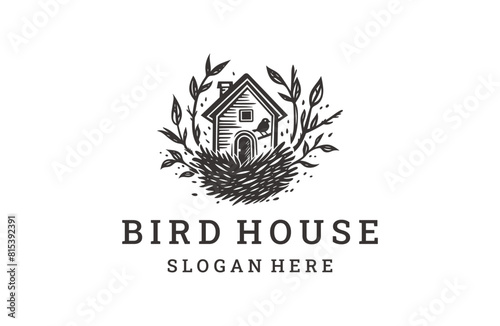 Bird House logo template vector illustration design