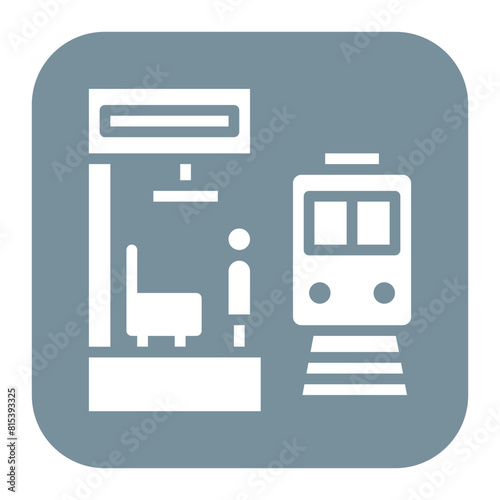 Train Platform icon vector image. Can be used for Railway.
