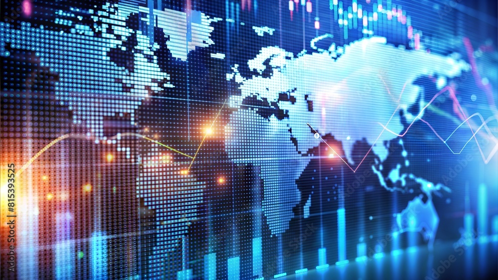 realistic stock exchange technology hi-tech glow background realistic stock exchange technology hi-tech glow background