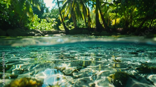 Crystal Clear Waters and Lush Nature in a Tropical Beach Paradise