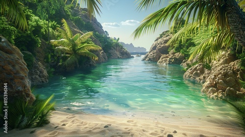 Crystal Clear Waters and Lush Nature in a Tropical Beach Paradise