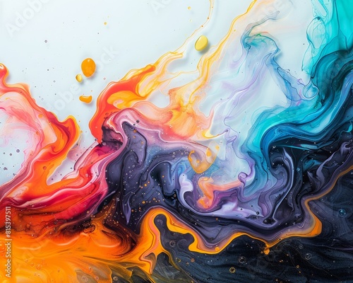 An abstract watercolor art piece featuring swirling colors and fluid elements, perfect as a creative, colorful wallpaper background